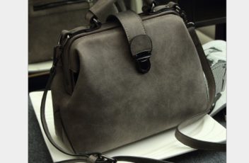 B010A-gray Doctor Bag Import Elegan PU Dove