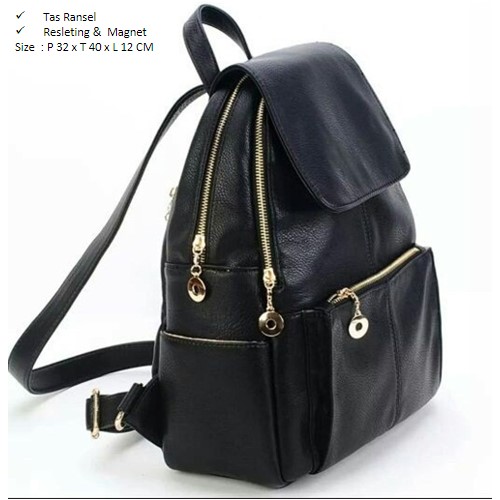 B021 IDR.155.000 MATERIAL PU SIZE L32XH40XW12CM WEIGHT 650GR COLOR BLACK