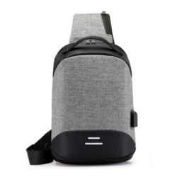 B050-gray Sling Bag Anti Maling Colokan USB