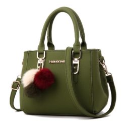 B1248A-green Tas Handbag Gantungan Pom Pom Cantik Terbaru