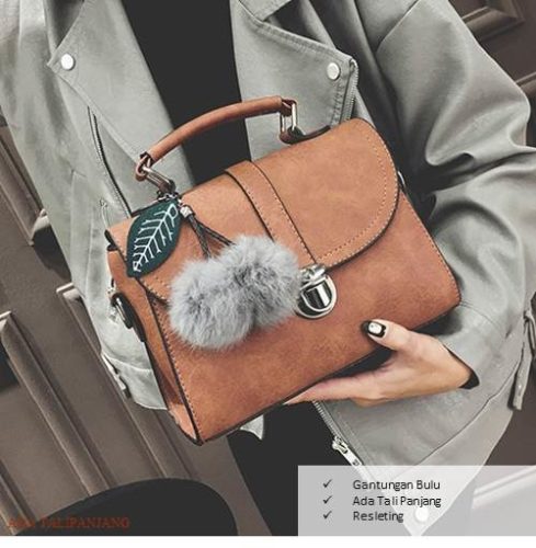 B1459 IDR.165.000 MATERIAL PU SIZE L23XH16XW10CM WEIGHT 600GR COLOR BROWN