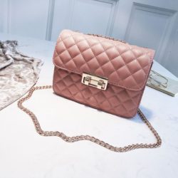 B155036-pink Clutch Bag Selempang Wanita Tali Rantai