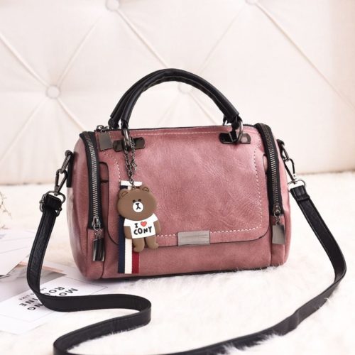 B1785-pink Tas Handbag Wanita Elegan Gantungan Brown