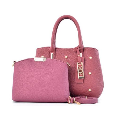 B2577-pink Tas Handbag 2in1 Wanita Elegan