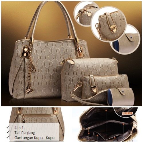 B2798-(4in1) IDR.190.000 MATERIAL PU SIZE L32XH22XW14CM WEIGHT 1300GR COLOR GOLD