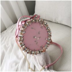 B3397-pink Slingbag Circle Stylish Cantik Import