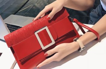 B5869-red Clutch Bag Pesta Elegan Cantik