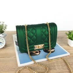 BOM091-green Clutch Bag Jelly Wanita Cantik Elegan