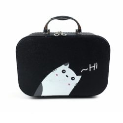 BOM81403-black Kotak Make Up Cute Cat Lucu Import Terbaru