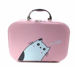 BOM81403-pink Kotak Make Up Cute Cat Lucu Import Terbaru