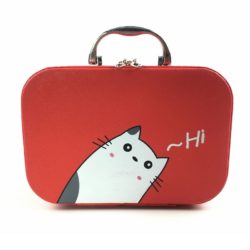 BOM81403-red Kotak Make Up Cute Cat Lucu Import Terbaru