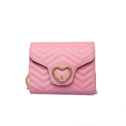 BOM9061-pink Clutch Mini Bag Tali Selempang Rantai