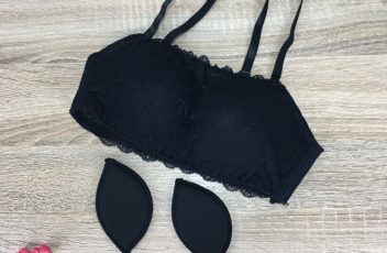 BRS8835 IDR 81.000 MATERIAL LACE CUP B WITHOUT WIRE & FREE PAD SIZE 32,34,36 COLOR BLACK