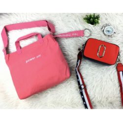 BTH00328-pink B1G1 Tote Bag Cantik + Tas Selempang MJ