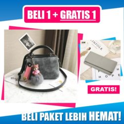 BTH012065-gray B1G1 Doctor Bag Cantik + Dompet Cantik