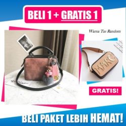 BTH012087-pink B1G1 Tas Handbag Pom Pom+ Gratis B387 (Random)