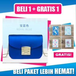 BTH107037-blue B1G1 Tas Selempang Jelly + Bonus Dompet Karakter