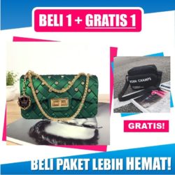 BTH111189-green B1G1 Tas Jelly VALENS + Tas Selempang Mini