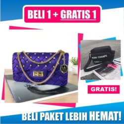 BTH111189-purple B1G1 Tas Jelly VALENS + Tas Selempang Mini