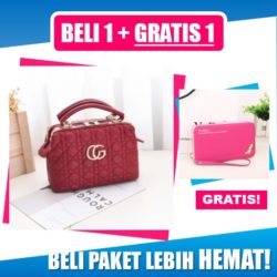 BTH131160-red B1G1 Doctor Bag Elegan + Dompet Pidanlu