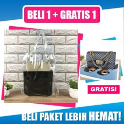 BTH180982-black B1G1 Tas Selempang Transparan + Tas Jelly Import