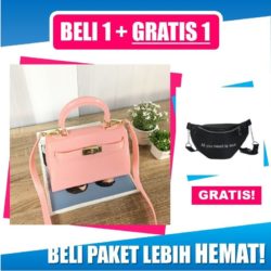 BTH45304-pink B1G1 Tas Jelly + Sling Bag Import