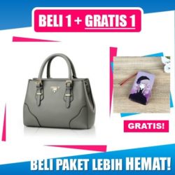 BTH791138-gray B1G1 Tas Handbag Elegan + Dompet Karakter