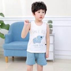 C038-blue Setelan Baju + Celana Anak Import Terbaru