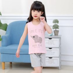 C038-pink Setelan Baju + Celana Anak Import Terbaru