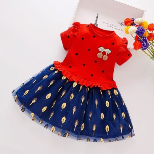 C051301-red Baju Dress Anak Cantik Lucu Import