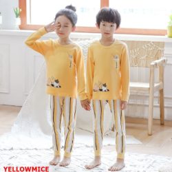 C071-yellowmice Setelan Anak Lucu Cewek/Cowok Kaos + Celana Import