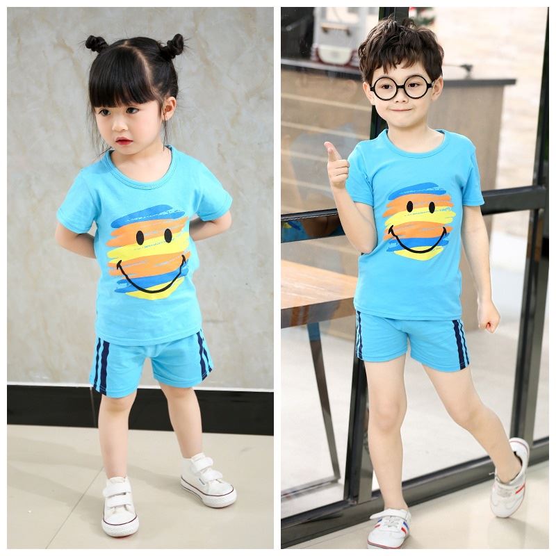 Jual C097710 blue Baju  Anak  Lucu Set Baju  Celana Import 