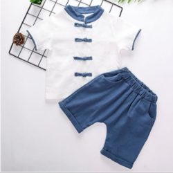 C1230-blue Setelan Anak Baju + Celana Import