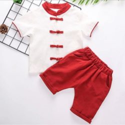 C1230-red Setelan Anak Baju + Celana Import