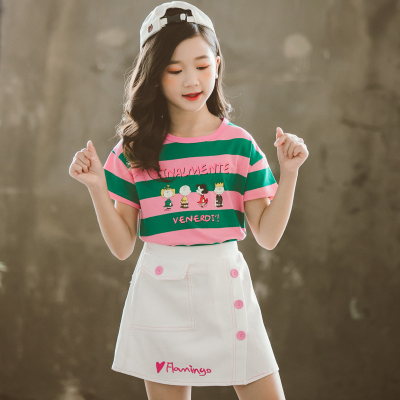 Jual C31008-green Baju Anak Cewek Cantik Set Baju + Rok Import