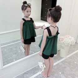 C88166-green Setelan Anak Cantik (Baju + Celana) Terbaru