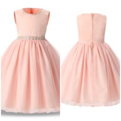 C88267-pink Dress Gaun Anak Cewek Cantik