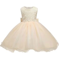 C88270-beige Dress Gaun Anak Cantik Elegan