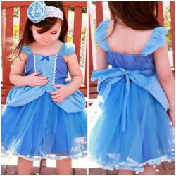 C88370-blue Gaun Cinderella Anak Lucu Import