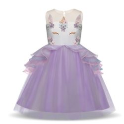 C88372-purple Dress Gaun Cantik Anak Cewek
