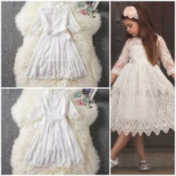 C88432-white Gaun Anak Cantik Lucu Import Terbaru