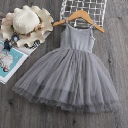 C88613-gray Baju Dress Anak Modis Import Terbaru