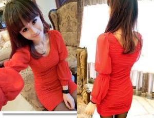 D6382 IDR.98.OOO MATERIAL CREPE-LENGTH-79CM,BUST-72-96CM,BUST-66-88CM WEIGHT 240GR COLOR RED