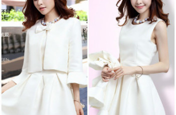 LS43207#WHITE Baju Set Keren Import