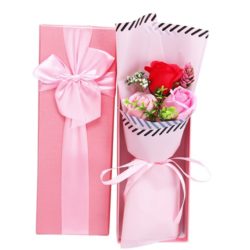 SFT0036-pinkred Bunga Sintetis Cantik Import Dengan Kotak