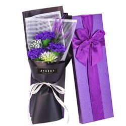 SFT0037-purple Bunga Sintetis Cantik Import Dengan Kotak