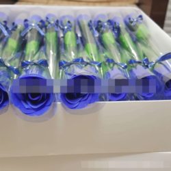 SFT01A-blue Bunga Rose Sintetis Tangkai Cantik