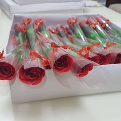 SFT01A-red Bunga Rose Sintetis Tangkai Cantik