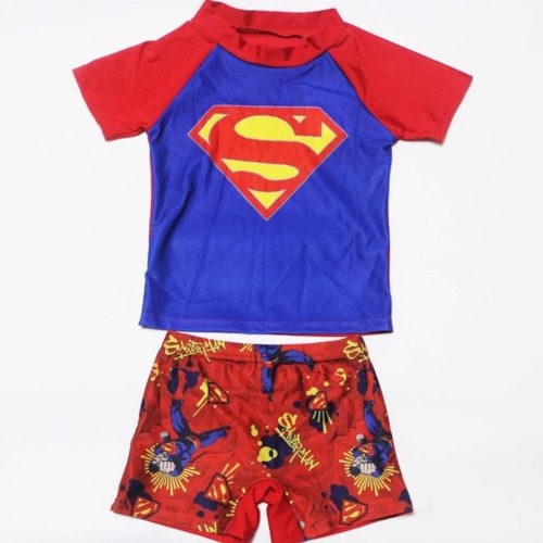 SFT225-superman Baju Renang Anak Set Celana Pendek & Baju lengan Pendek