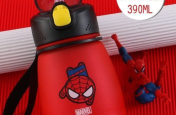 SFT3251-spiderman Botol Minum Anak Cantik Dengan Sedotan Import 390ML